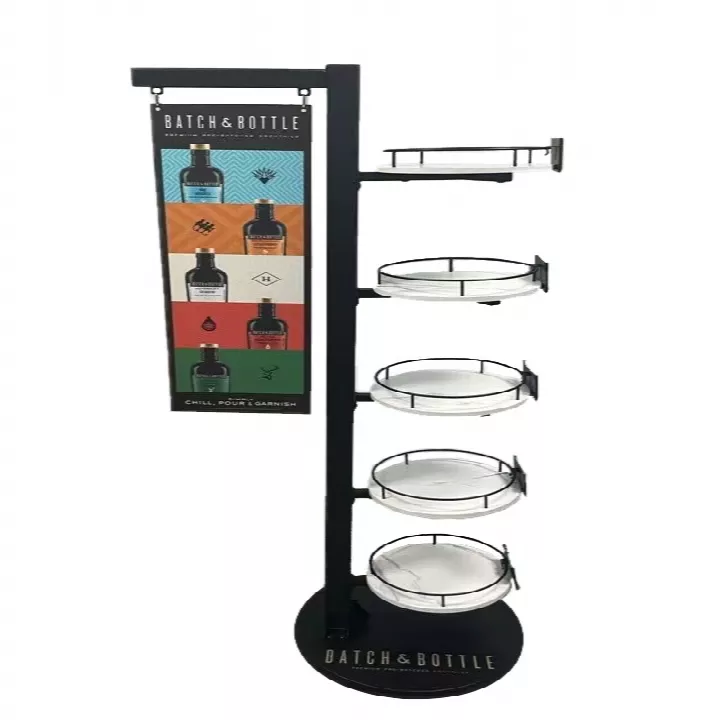 Custom Metal Supermarket Permanent Floor Drinking Beverage Display Stand